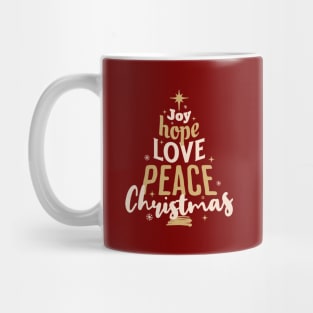 Joy Hope Peace Christmas Mug